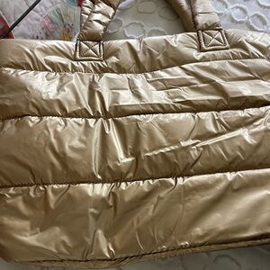 Elegant Gold Quilted Tote Bag